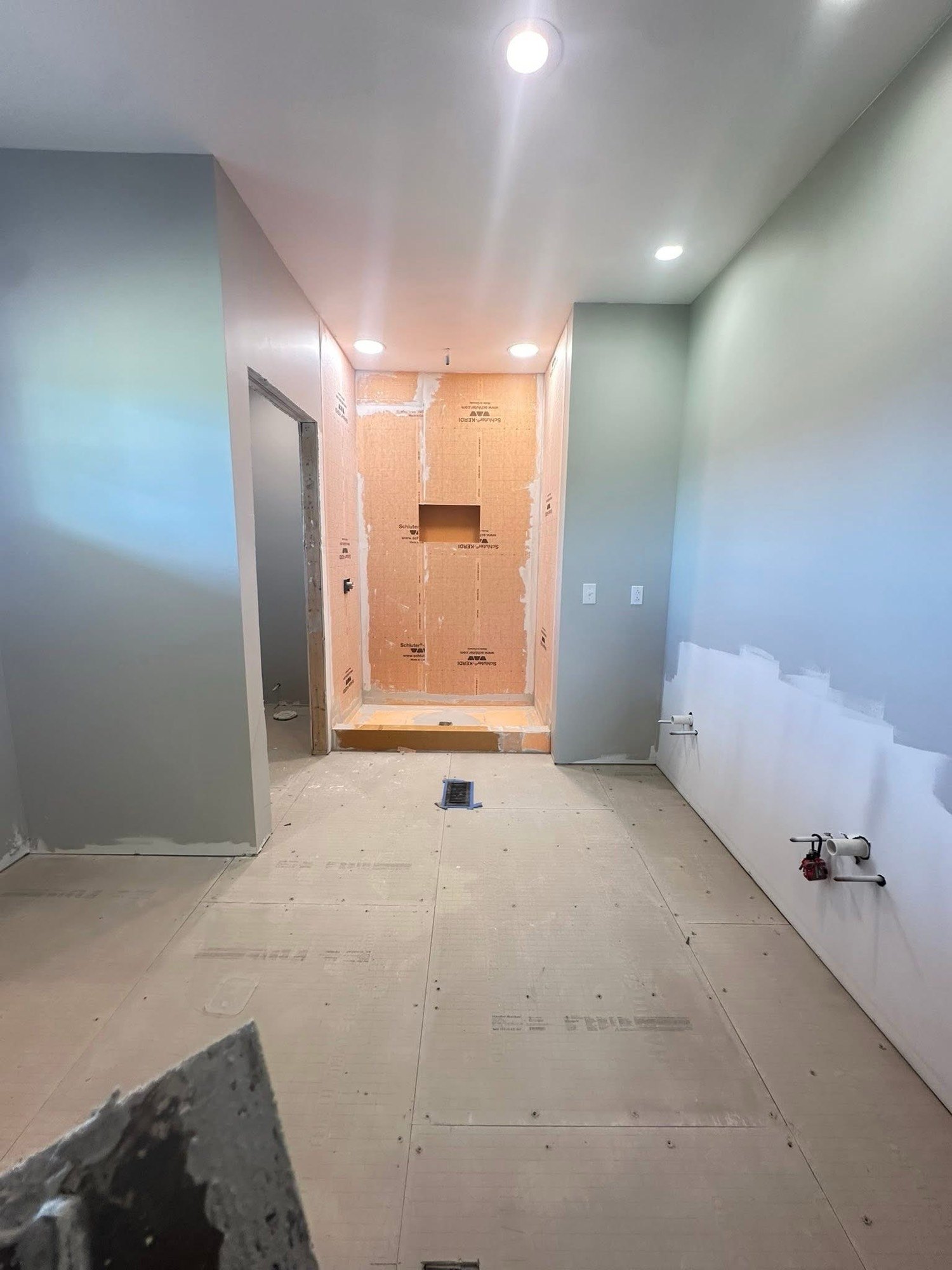 Bathroom gutted to board and shower pan