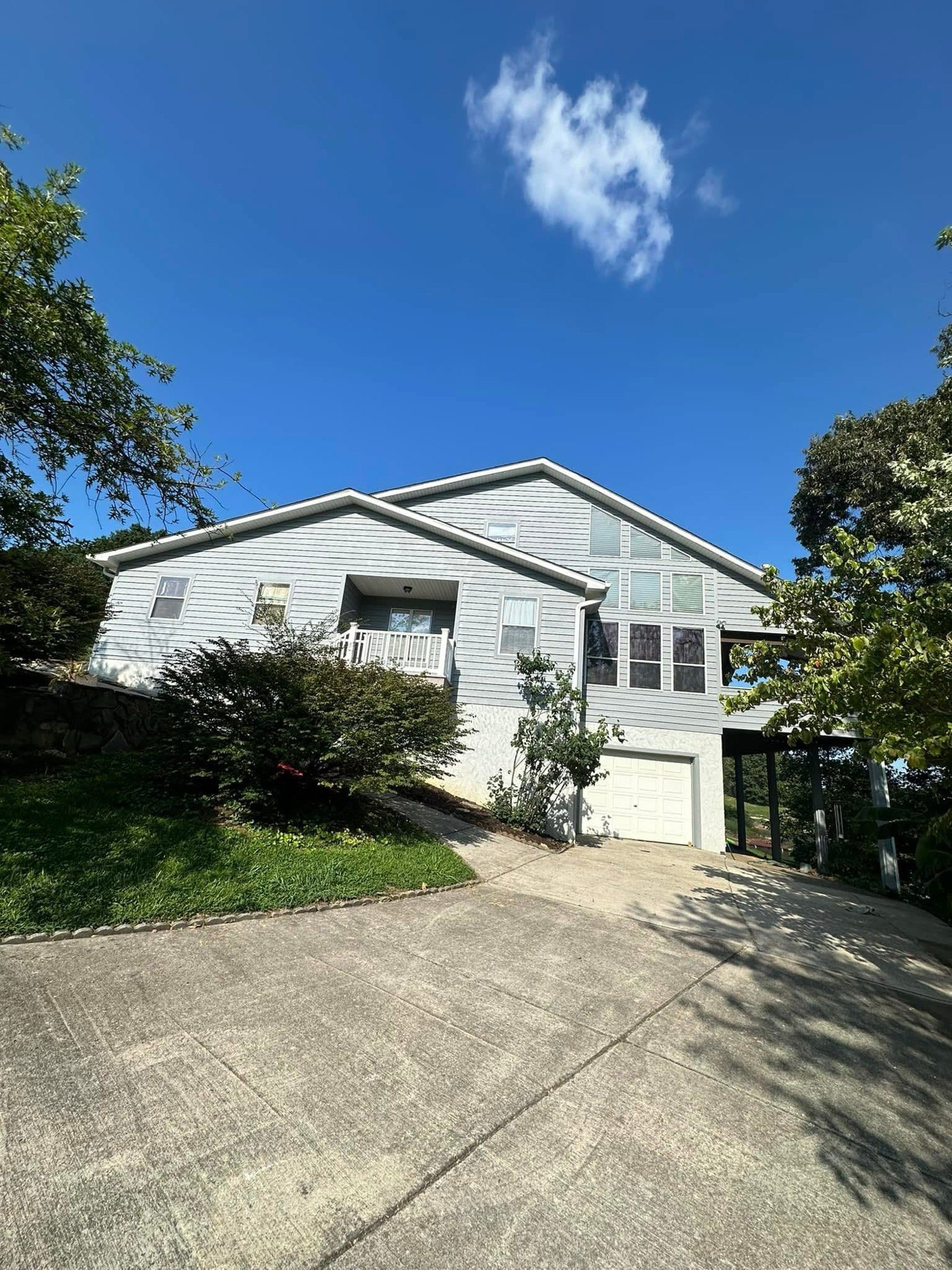 Finished two-story house after exterior paint
