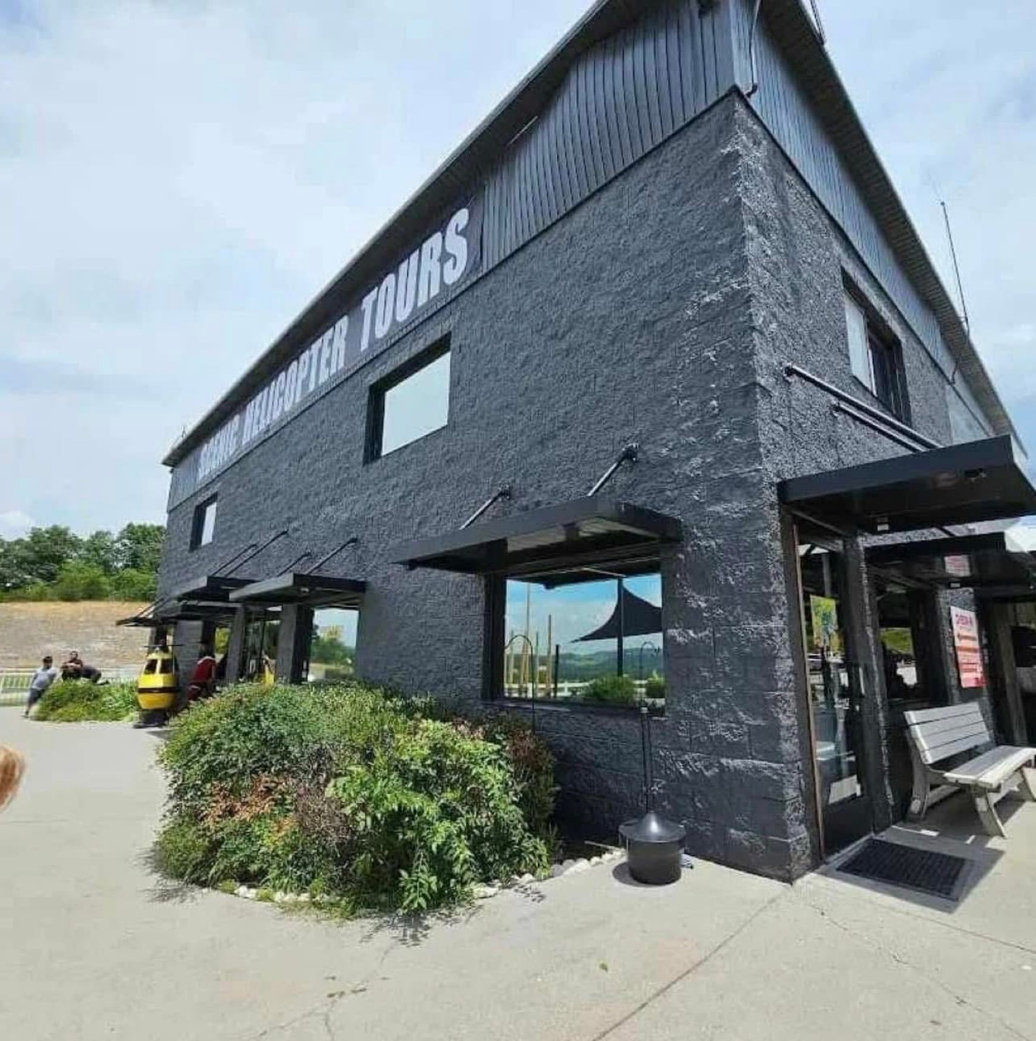 Tour office building after charcoal exterior paint